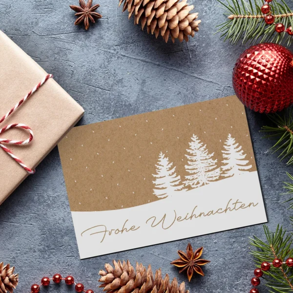 1 Weihnachtskarte Weihnachten merry christmas 10,5x14,8cm Klappkarte + Umschlag – Bild 3