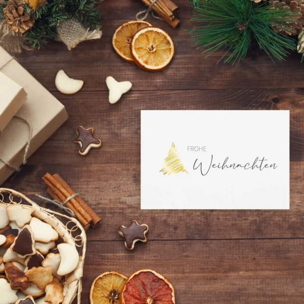20 Premium Weihnachtskarten ( Designerpapier) 10,5 x 14,8cm Klappkarten + 20 Kuverts – Bild 2