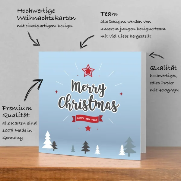 8 verschiedene Weihnachtskarten 14,8x14,8cm und 10,5x14,8cm – Bild 14
