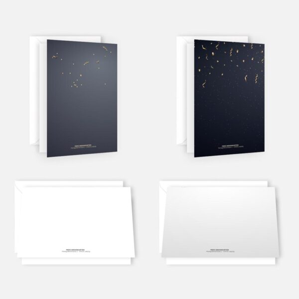 4 Weihnachtskarten Grußkarten in gold, silber und dunkelblau 12x18cm – Bild 10