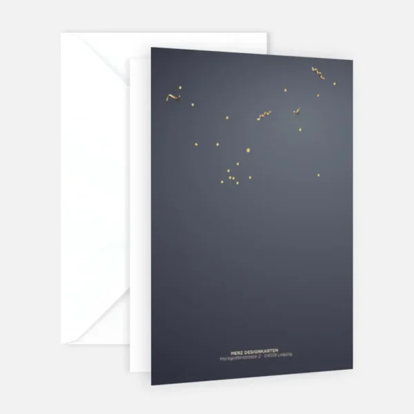 1 edle Weihnachtskarte 12x18cm Klappkarte dunkelblau gold – Bild 3