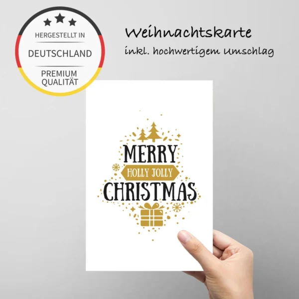 4 quadratische Weihnachtskarten + 4 Kuverts – Bild 10