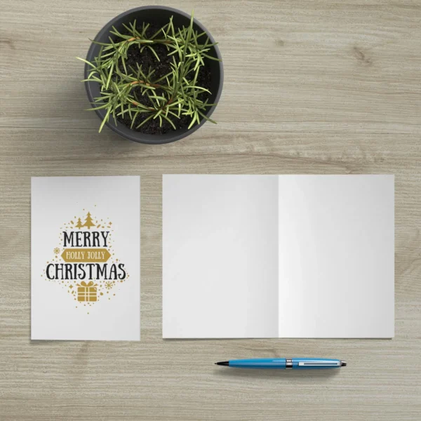 4 quadratische Weihnachtskarten + 4 Kuverts – Bild 4