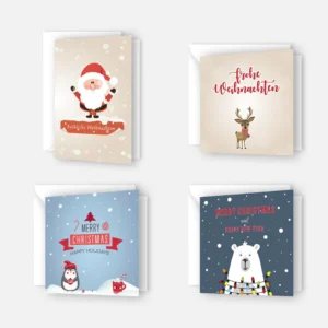 8 verschiedene Weihnachtskarten 14,8x14,8cm und 10,5x14,8cm