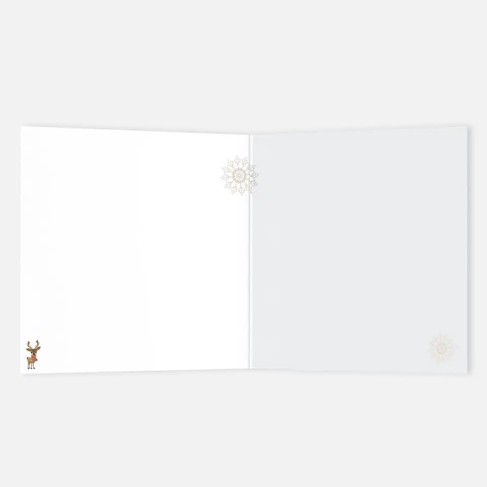 1 fröhliche Weihnachtskarte - Rehmotiv - 14,8x14,8cm - Klappkarte – Bild 3