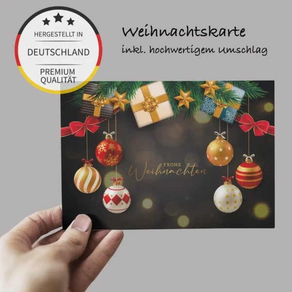 1 edle, klassische Weihnachtskarte 12x18cm - Klappkarte – Bild 6