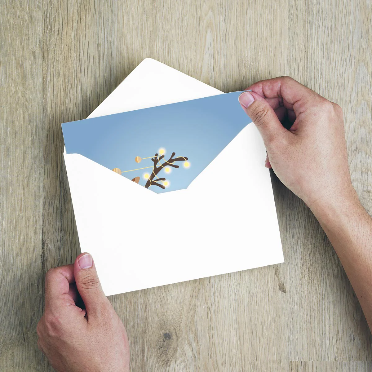 1 lustige Weihnachtskarte mit 1 Kuvert - 14,8x14,8cm, Elchmotiv – Bild 5