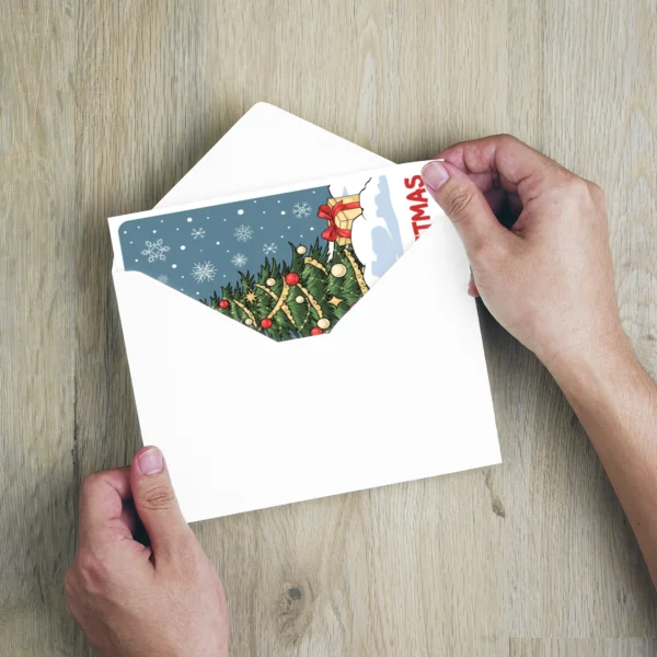 1 Weihnachtskarte mit Retromotiv Zug  10,5x14,8cm – Bild 3
