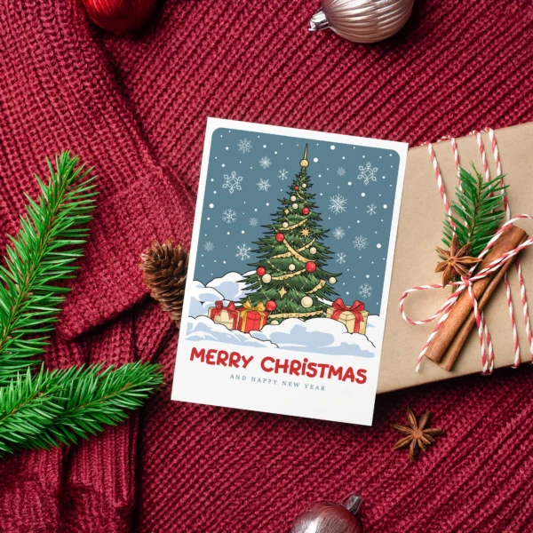 1 Weihnachtskarte mit Retromotiv Zug  10,5x14,8cm – Bild 4