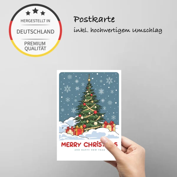 1 Weihnachtskarte mit Retromotiv Zug  10,5x14,8cm – Bild 5