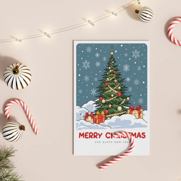 1 Weihnachtskarte mit Retromotiv Zug  10,5x14,8cm – Bild 6