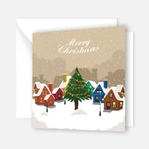 1 Weihnachtskarte- Klappkarte  14,8x14,8cm - weihnachtliche Ruhe / Häusermotiv