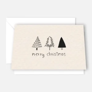 1 minimalistische Weihnachtskarte- Klappkarte  10,5x14,8cm - 3 Tannenbäume