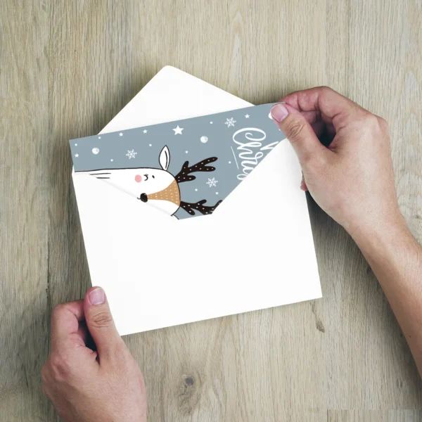1 Weihnachtskarte - Postkarte  10,5x14,8cm Rentier – Bild 6