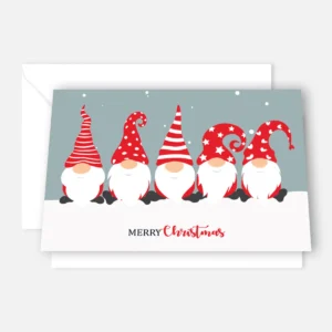 1 wundervolle Weihnachtskarte- Klappkarte mit 5 Wichtel - 10,5x14,8cm