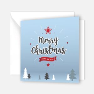 1 quadratische Weihnachtskarte- Baummotiv Klappkarte  14,8x14,8cm