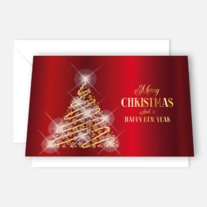 10 bezaubernde Weihnachtskarten - Klappkarte  12 x 18cm dunkelrot