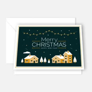 20 wunderschöne Weihnachtskarten- Klappkarten  10,5x14,8cm - Häuser / Lichterkette