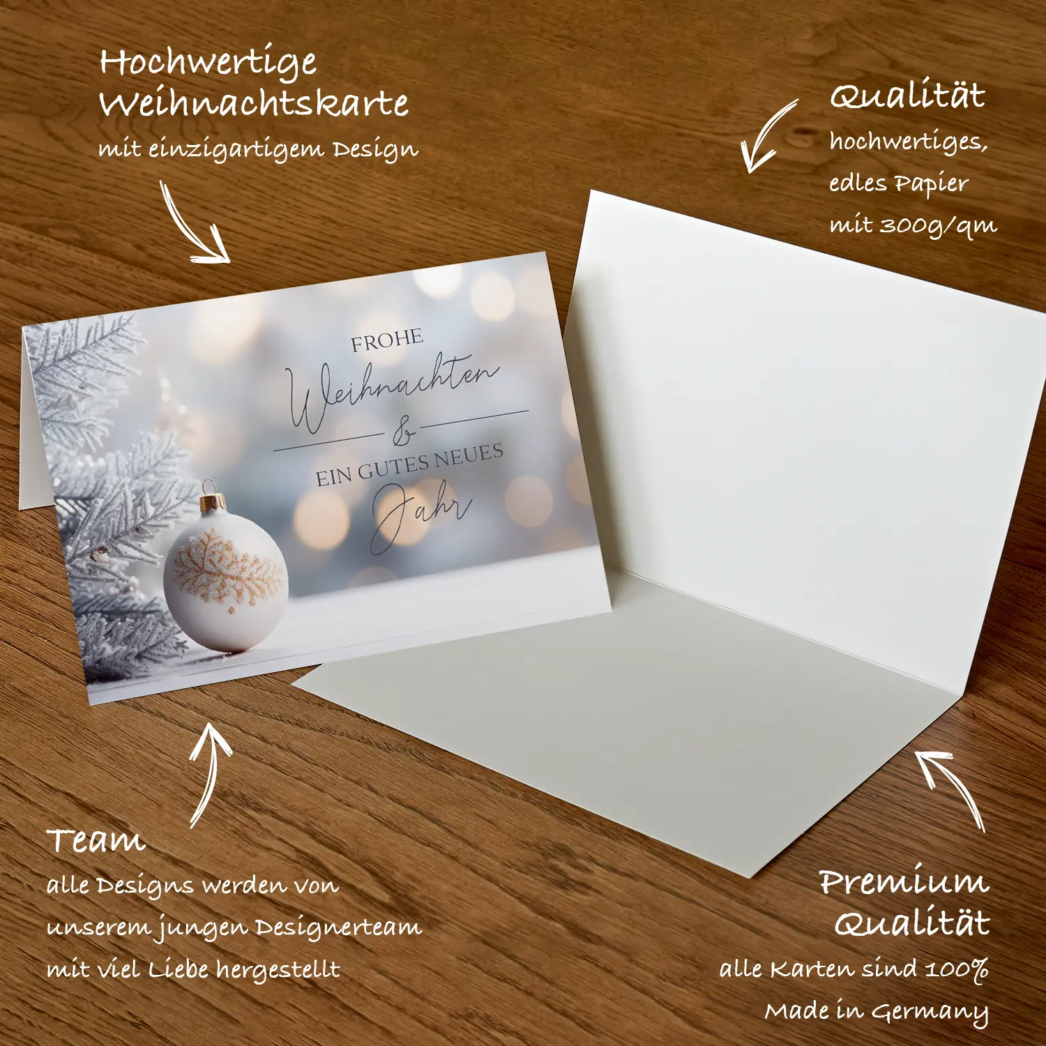 Weihnachtskartenset  - 10 Klappkarten  mit 10 Kuverts - Klappkarten 12 x 18cm – Bild 4