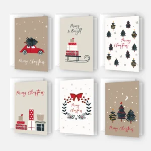 6 bezaubernde Weihnachtskarten - 6 Motive 10,5 x 14,8cm Klappkarten