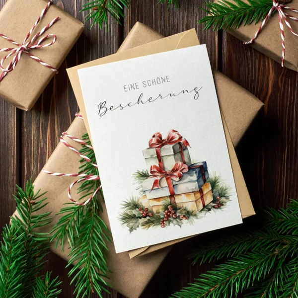 12 bezaubernde Weihnachtskarten - 2 von jedem Motiv 10,5 x 14,8cm Klappkarten – Bild 10