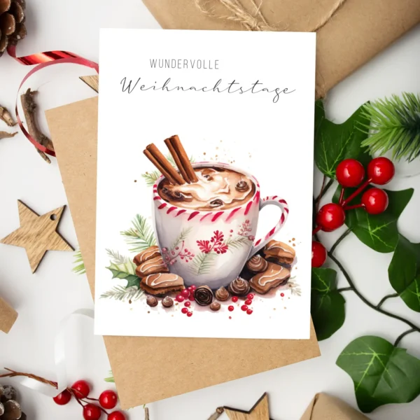 12 bezaubernde Weihnachtskarten - 2 von jedem Motiv 10,5 x 14,8cm Klappkarten – Bild 9