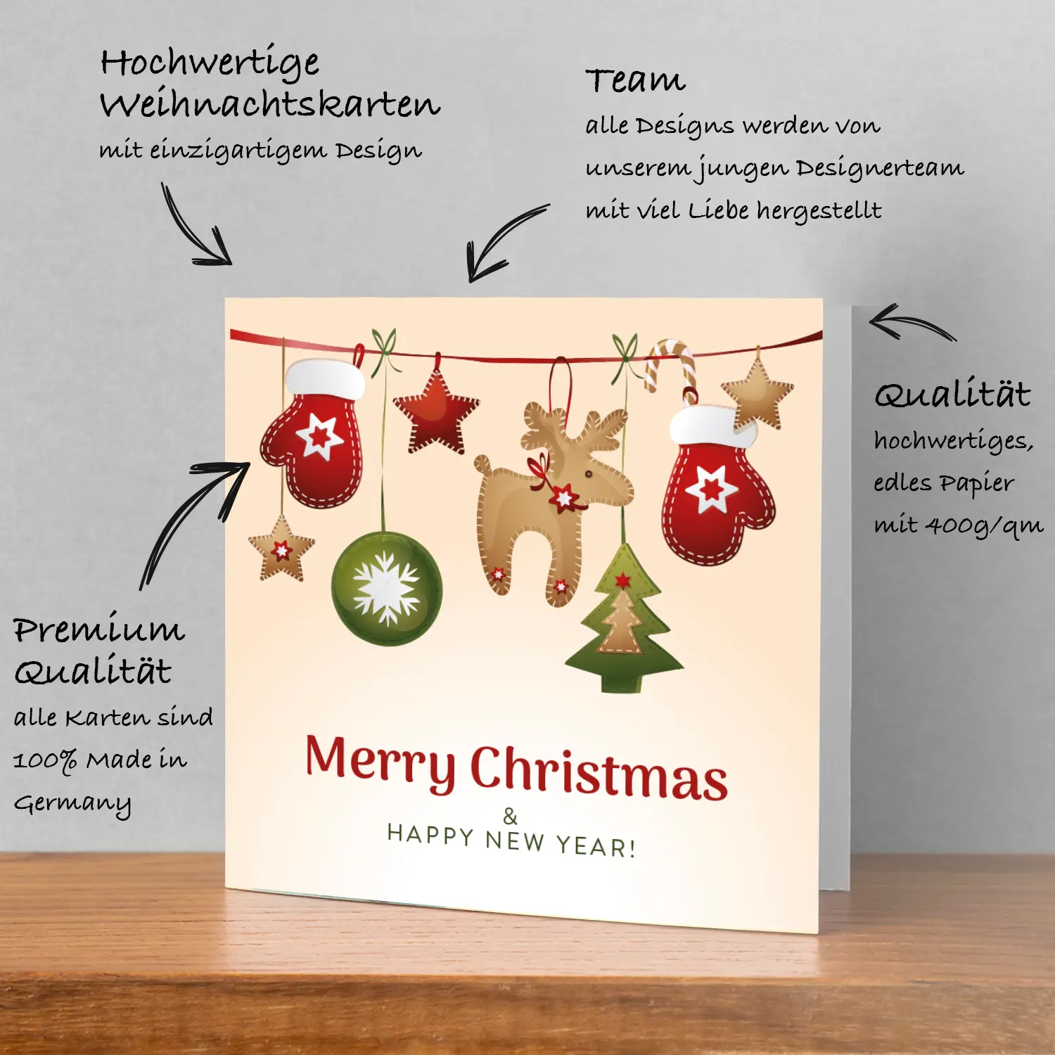 1 Weihnachtskarte- Klappkarte 14,8x14,8cm - Merry Christmas – Bild 6