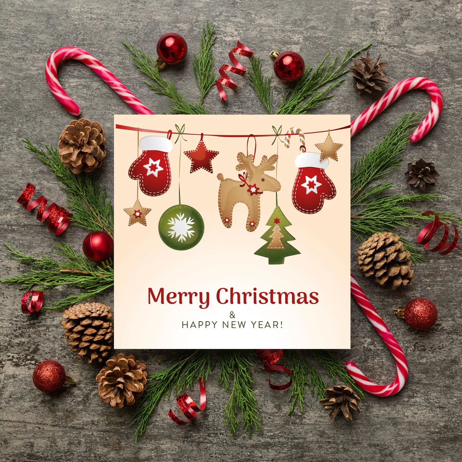 1 Weihnachtskarte- Klappkarte 14,8x14,8cm - Merry Christmas – Bild 9