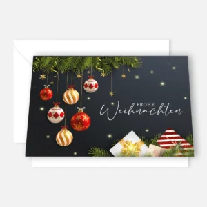 Edle, zeitlos-schöne Weihnachtskarte 12x18cm - Klappkarte