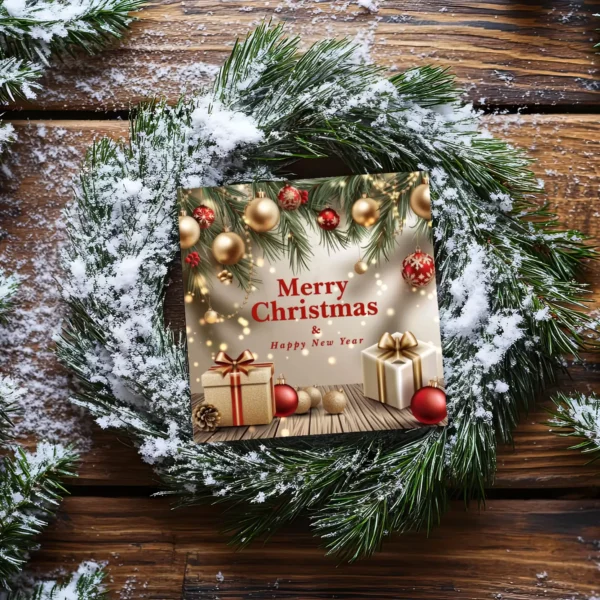 15 edle Weihnachtskarten, Klappkarten - 14,8x14,8cm - goldfarbenes Motiv + 15 Umschläge – Bild 9