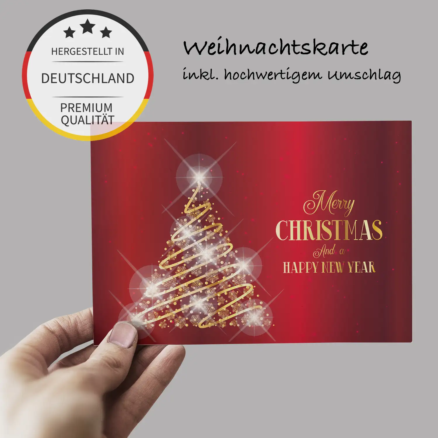 10 bezaubernde Weihnachtskarten - Klappkarte  12 x 18cm dunkelrot – Bild 6