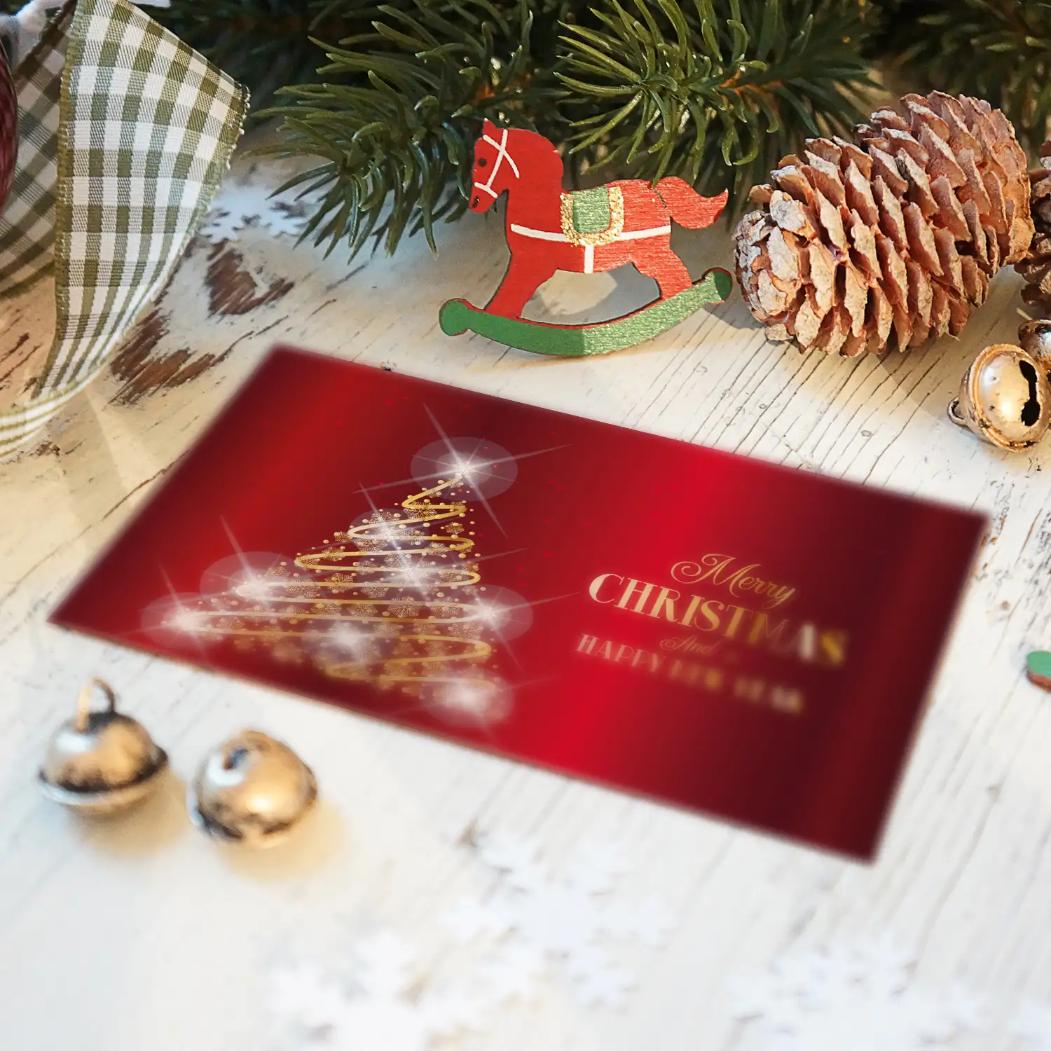 10 bezaubernde Weihnachtskarten - Klappkarte  12 x 18cm dunkelrot – Bild 7