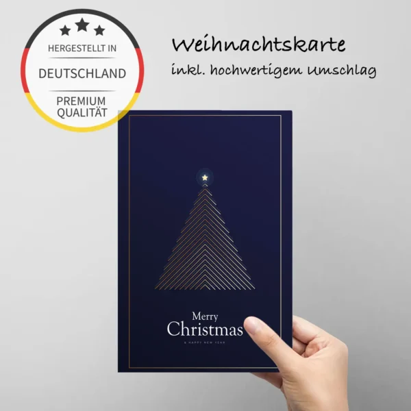1 edle Weihnachtskarte- Klappkarte  12x18cm - Tanne mit Stern / gold – Bild 6