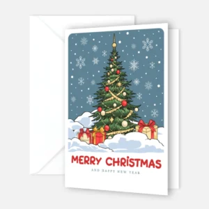 1 Weihnachtskarte mit Weihnachtsbaum 10,5x14,8cm - Klappkarte